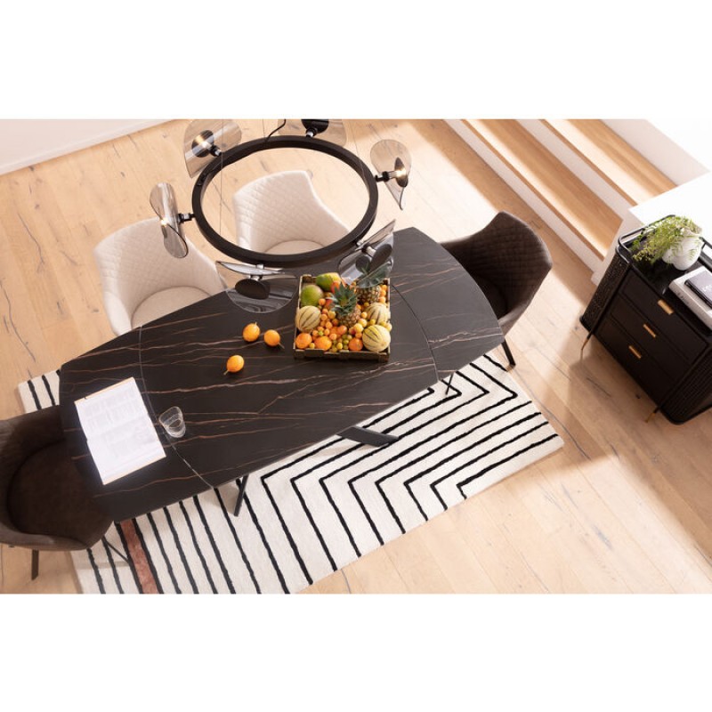 Extension Table Twist Black 120(30+30)x90cm